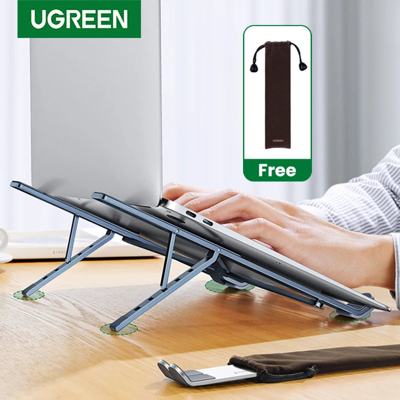 Suporte para laptop UGREEN para Macbook Air Pro Suporte vertical dobrável de alumínio para notebook Suporte para laptop Macbook Pro Tablet Suporte para telefone