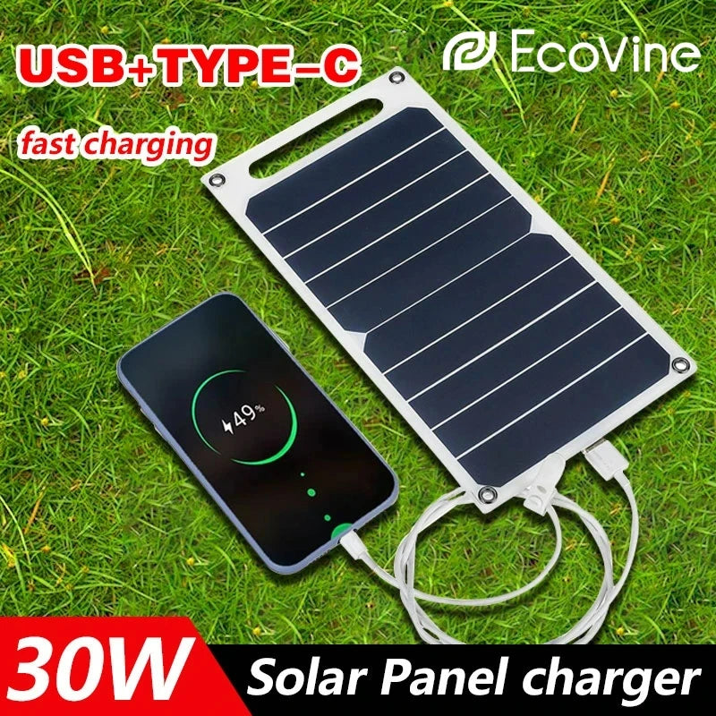 Painel solar 5V USB Tipo-C Carregamento Kit flexível portátil leve Mini sistema para telefones Carro Camping Caminhadas Bancos de energia IP65