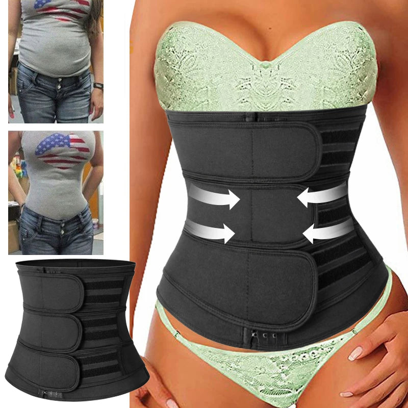 Cintura feminina aparadora tripla cinto modelador corporal modelador cinta modeladora controle de barriga emagrecimento queima de gordura pós-parto bainha cinto